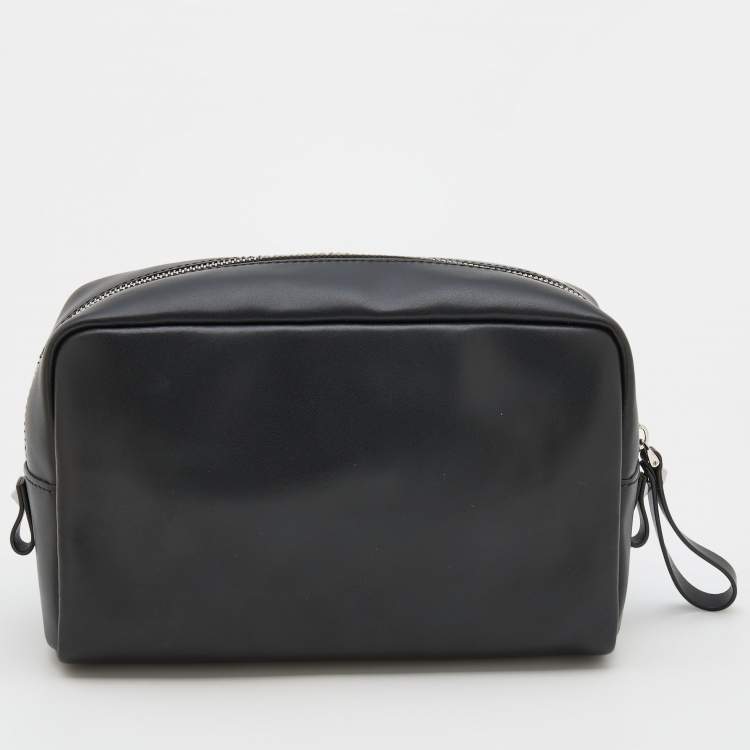 Pre Owned Valentino Black Leather VLTN Clutch