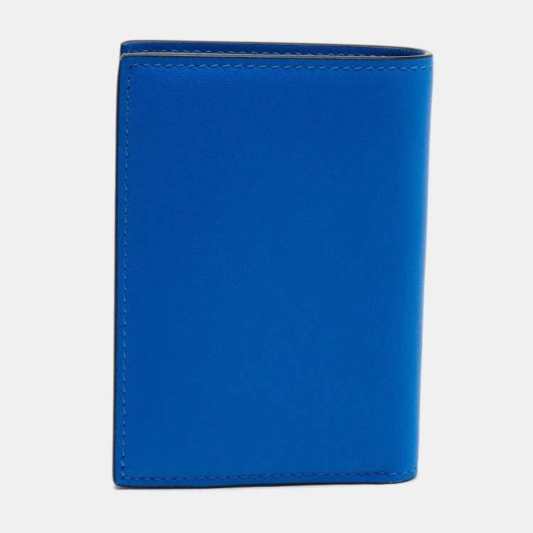Pre Owned Valentino Blue Leather VLogo Card Case