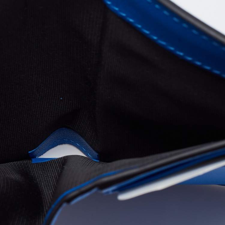 Pre Owned Valentino Blue Leather VLogo Card Case