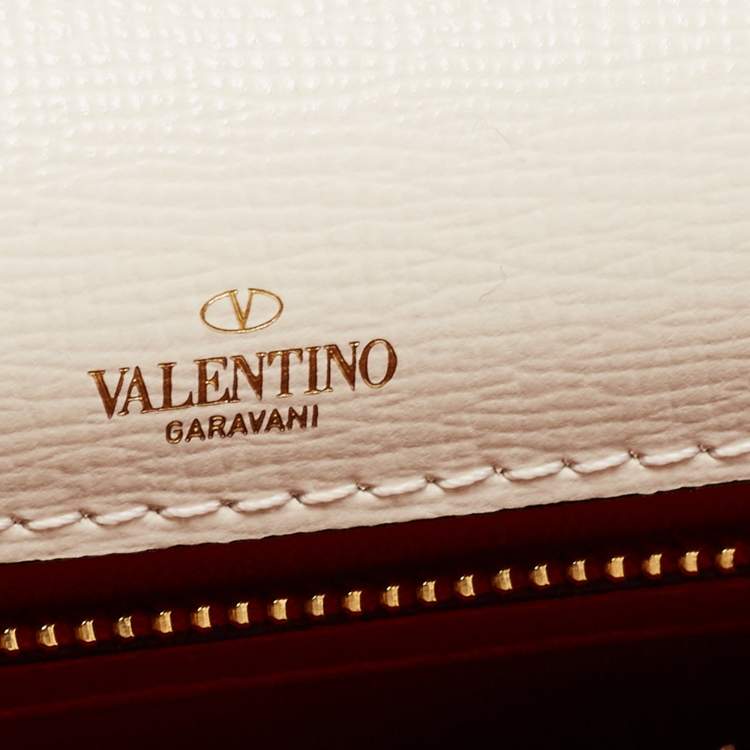 مملوكة مسبقًا Valentino Off White Leather Small Alcove Top Handle Bag