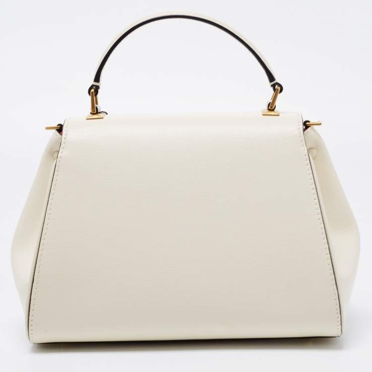 مملوكة مسبقًا Valentino Off White Leather Small Alcove Top Handle Bag