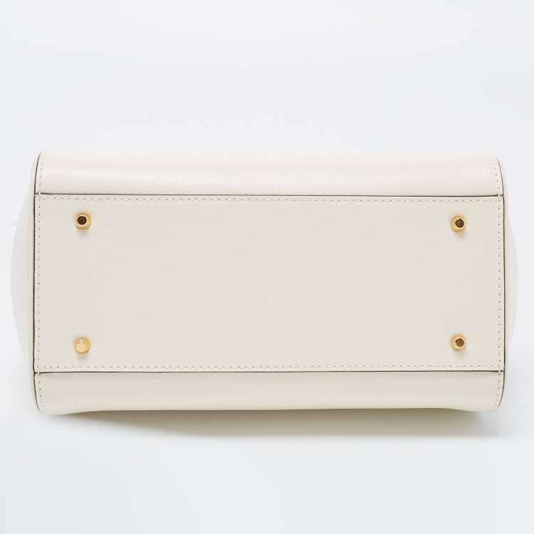 مملوكة مسبقًا Valentino Off White Leather Small Alcove Top Handle Bag