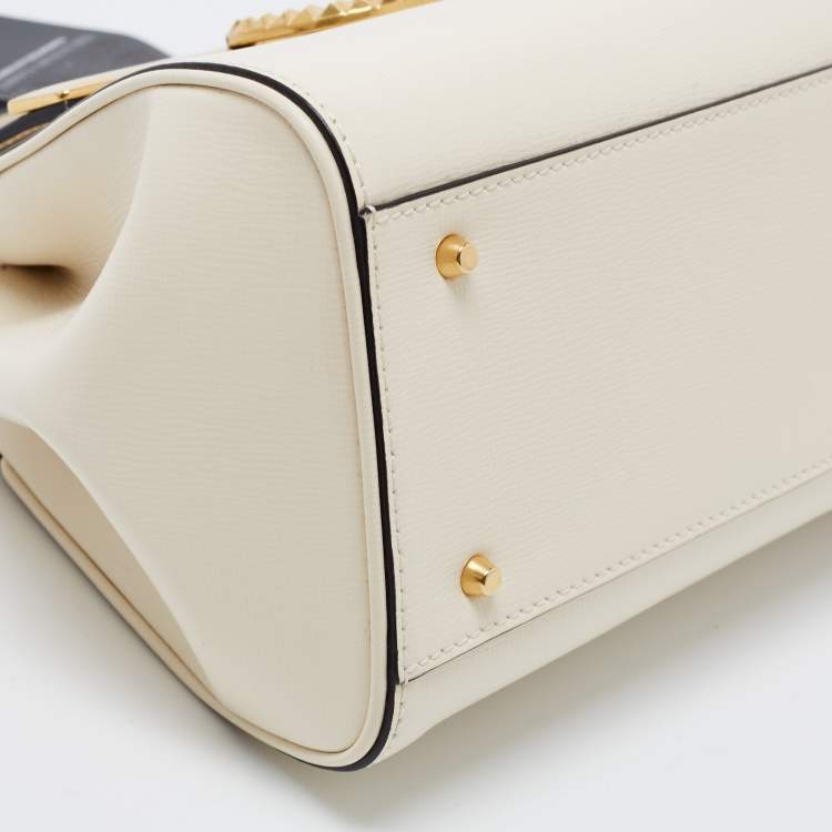 مملوكة مسبقًا Valentino Off White Leather Small Alcove Top Handle Bag