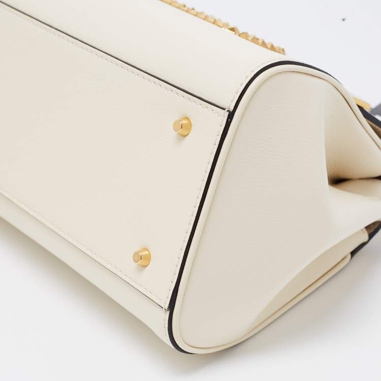 مملوكة مسبقًا Valentino Off White Leather Small Alcove Top Handle Bag