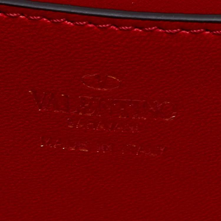 Pre Owned Valentino Red Leather Rockstud Alcove Top Handle Bag