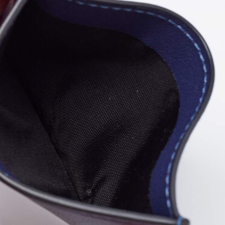 Pre Owned Valentino Blue Leather Rockstud Card Holder