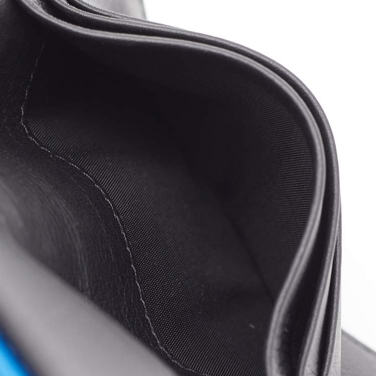 Pre Owned Valentino Blue Leather VLogo Card Case