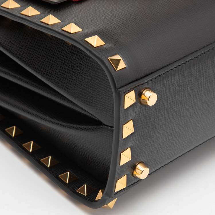 مملوكة مسبقًا Valentino Black Leather Alcove Top Handle Bag