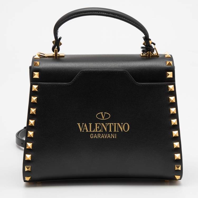 مملوكة مسبقًا Valentino Black Leather Alcove Top Handle Bag