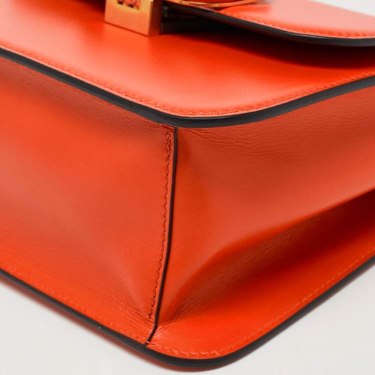 Pre Owned Valentino Orange Leather Small VSling Shoulder Bag