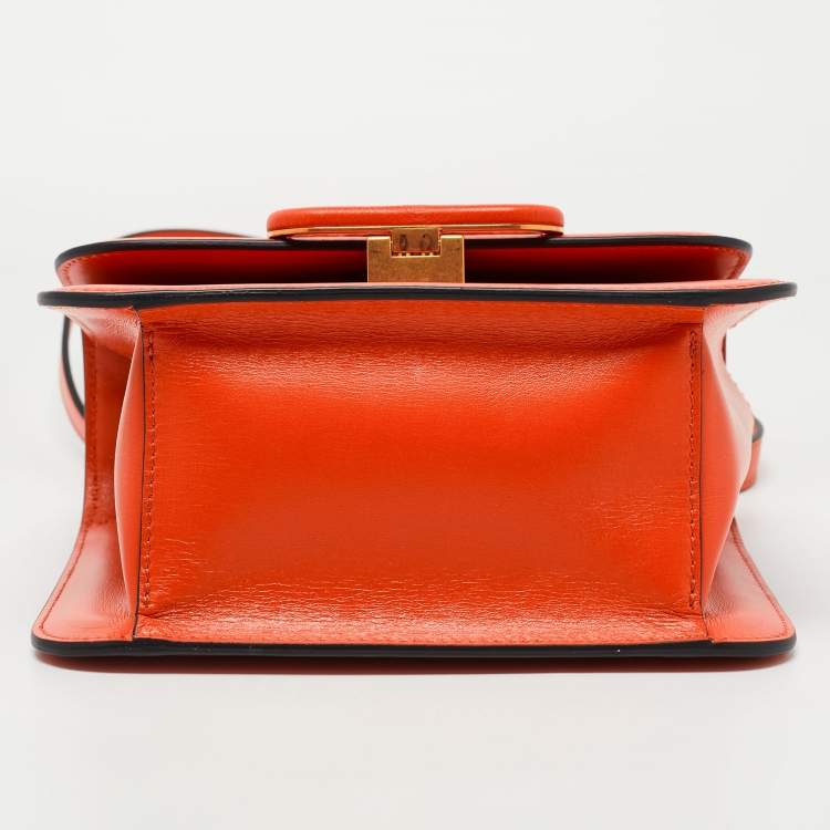 Pre Owned Valentino Orange Leather Small VSling Shoulder Bag
