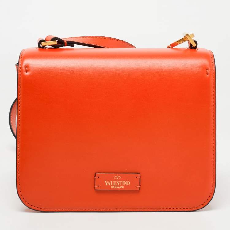 Pre Owned Valentino Orange Leather Small VSling Shoulder Bag