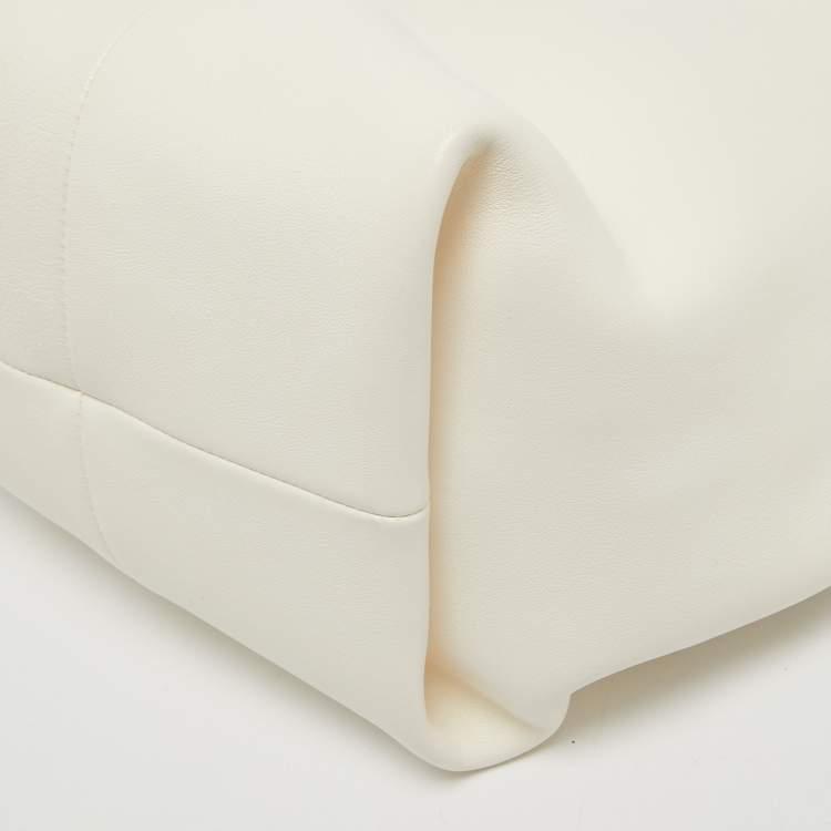 Pre Owned Valentino Off White Leather Roman Stud Hobo