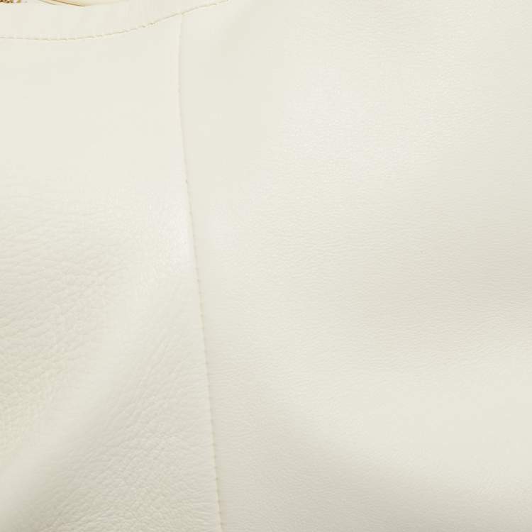 Pre Owned Valentino Off White Leather Roman Stud Hobo