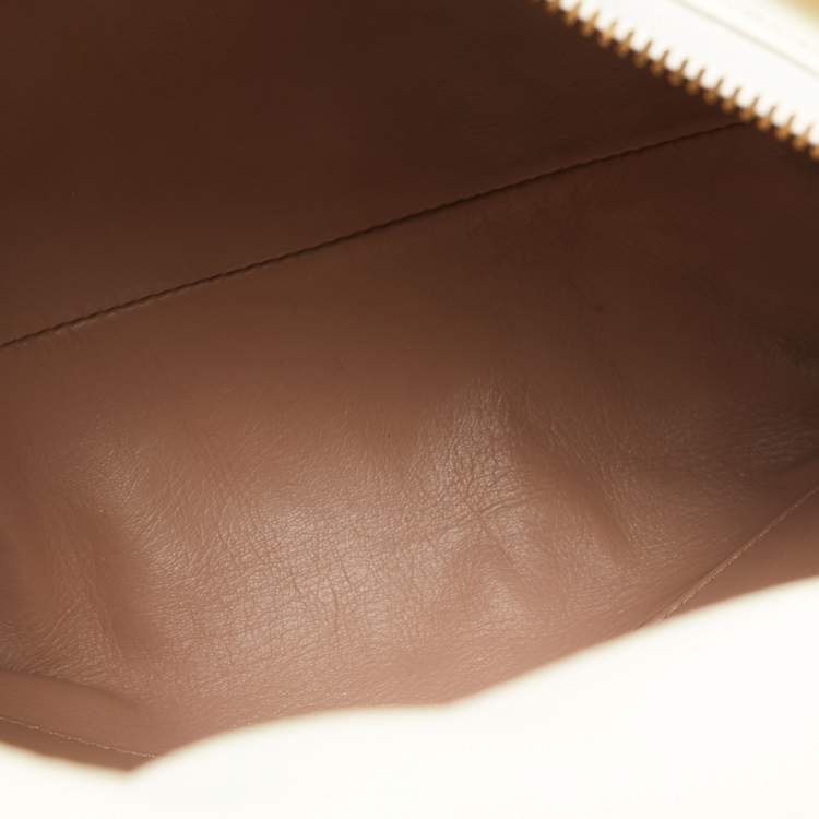 Pre Owned Valentino Off White Leather Roman Stud Hobo