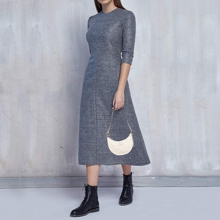 Pre Owned Valentino Off White Leather Mini VLogo Signature Hobo