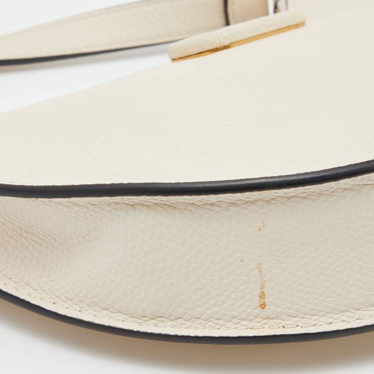 Pre Owned Valentino Off White Leather Mini VLogo Signature Hobo