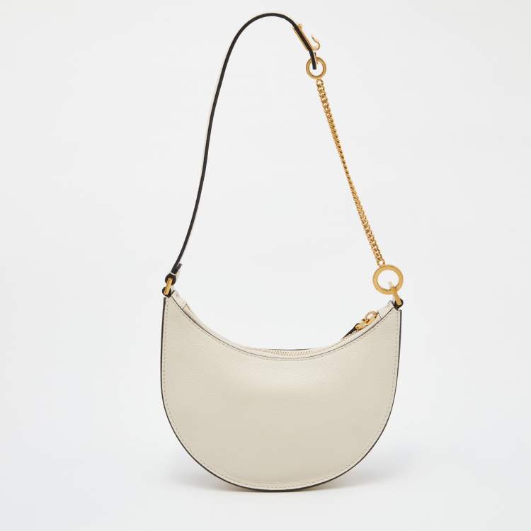 Pre Owned Valentino Off White Leather Mini VLogo Signature Hobo