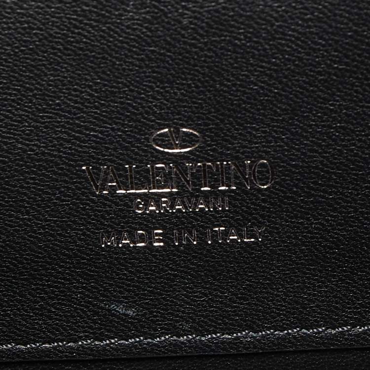 Pre Owned Valentino Black Leather Alcove Rockstud Clutch