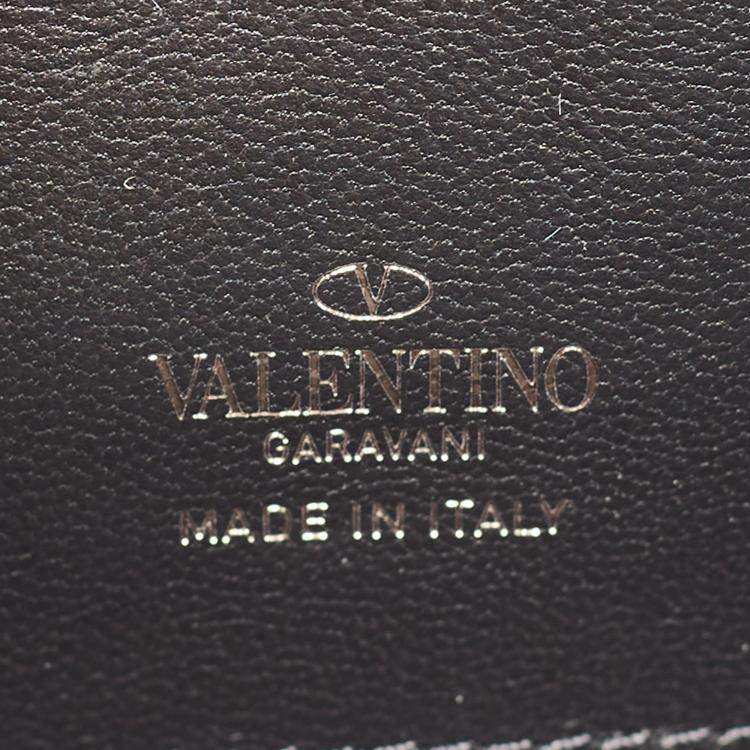 Pre Owned Valentino Black Leather Alcove Rockstud Clutch