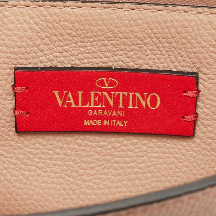 Pre Owned Valentino Beige Leather VLogo Wallet on Chain