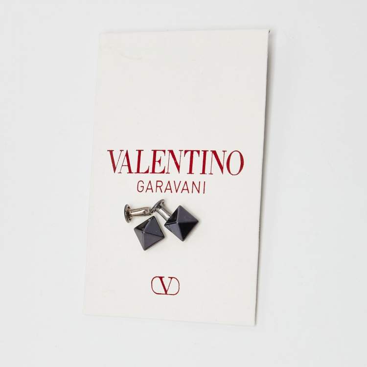 Pre Owned Valentino Black Leather Rockstud Chain Pouch
