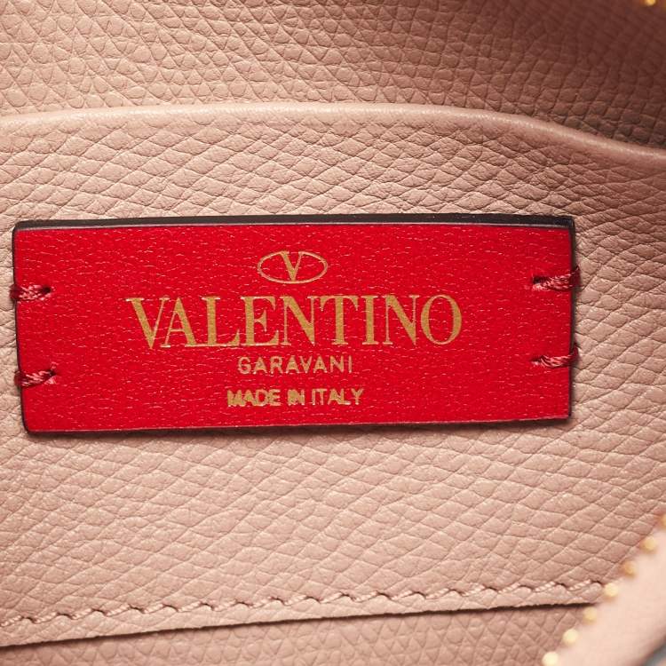 Pre Owned Valentino Dusty Pink Leather Mini VLogo Hobo