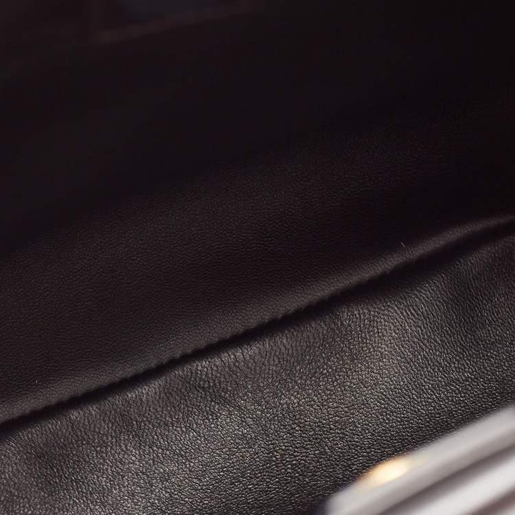 Pre Owned Valentino Black Quilted Leather Roman Stud Top Handle Bag