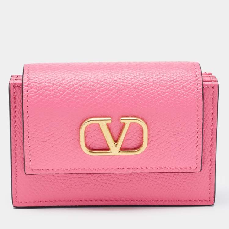 Valentino Pink Leather VLogo Accordion Card Holder Valentino | The Luxury  Closet