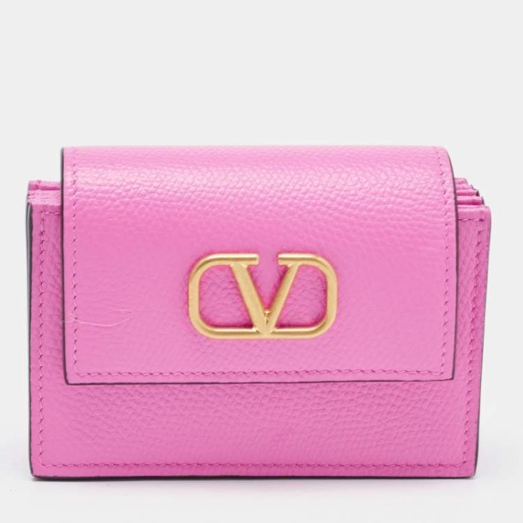 Valentino Pink Leather VLogo Flap Card Case Valentino | The Luxury Closet