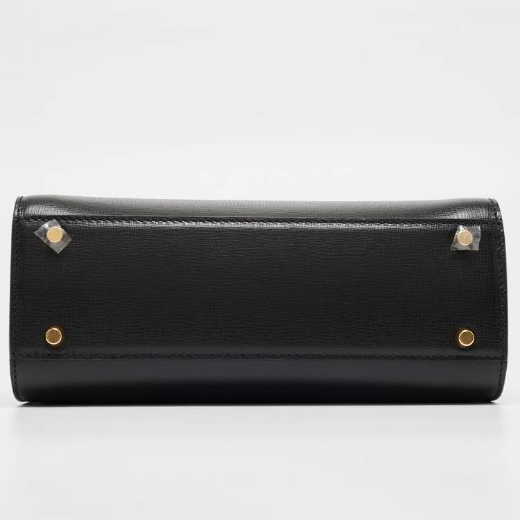Pre Owned Valentino Black Leather Small Alcove Top Handle Bag