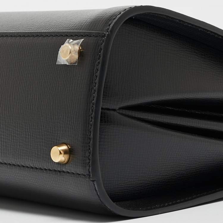 Pre Owned Valentino Black Leather Small Alcove Top Handle Bag