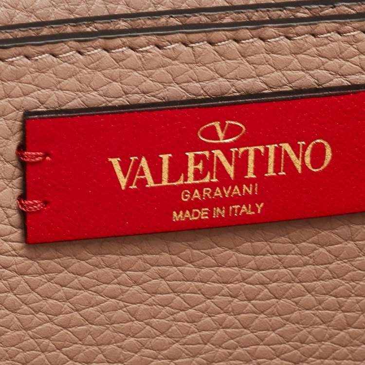 Pre Owned Valentino Old Rose Leather Rockstud Chain Clutch