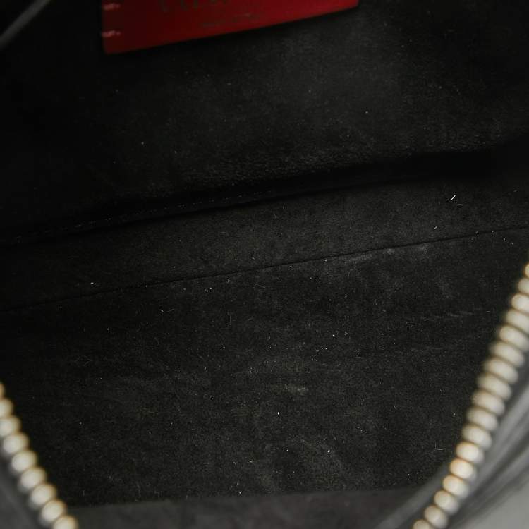 Pre Owned Valentino Black Leather Small VLTN Hobo