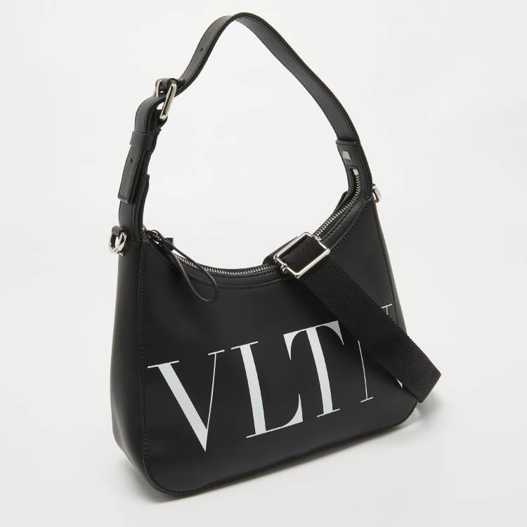 Pre Owned Valentino Black Leather Small VLTN Hobo