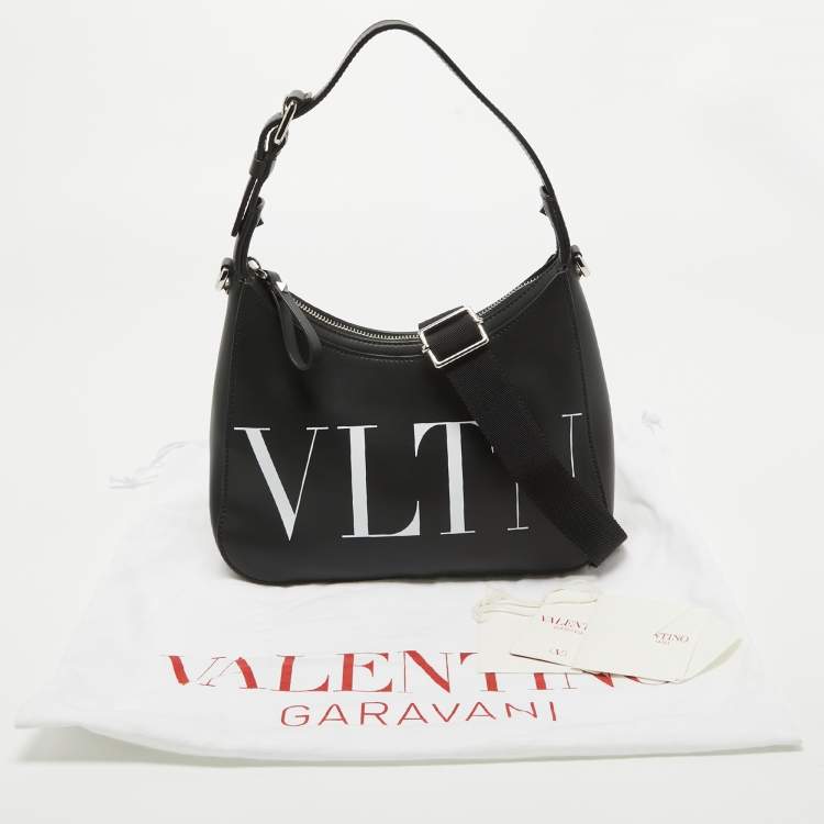 Pre Owned Valentino Black Leather Small VLTN Hobo