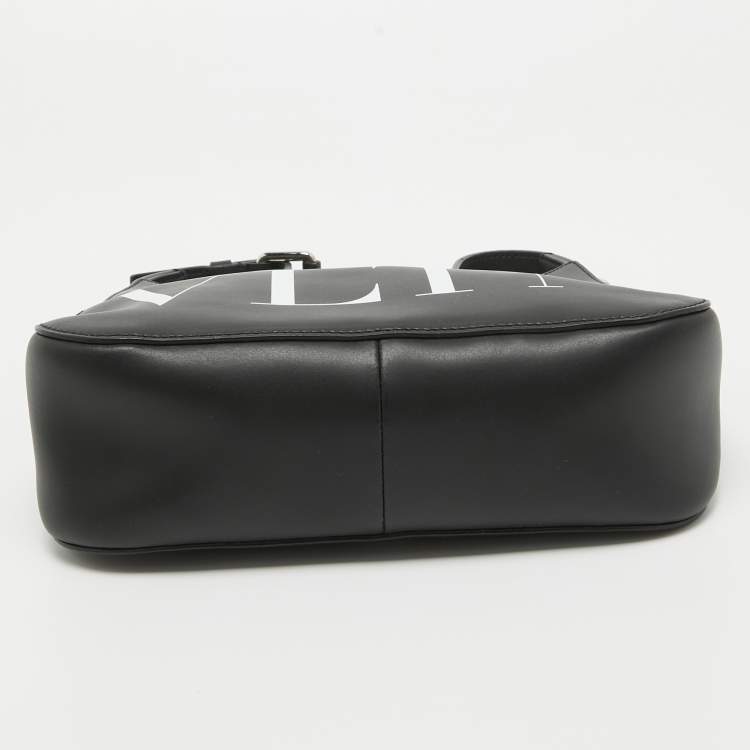 Pre Owned Valentino Black Leather Small VLTN Hobo
