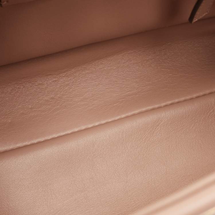 Pre Owned Valentino Rose Cannelle Leather Medium Roman Stud Top Handle Bag
