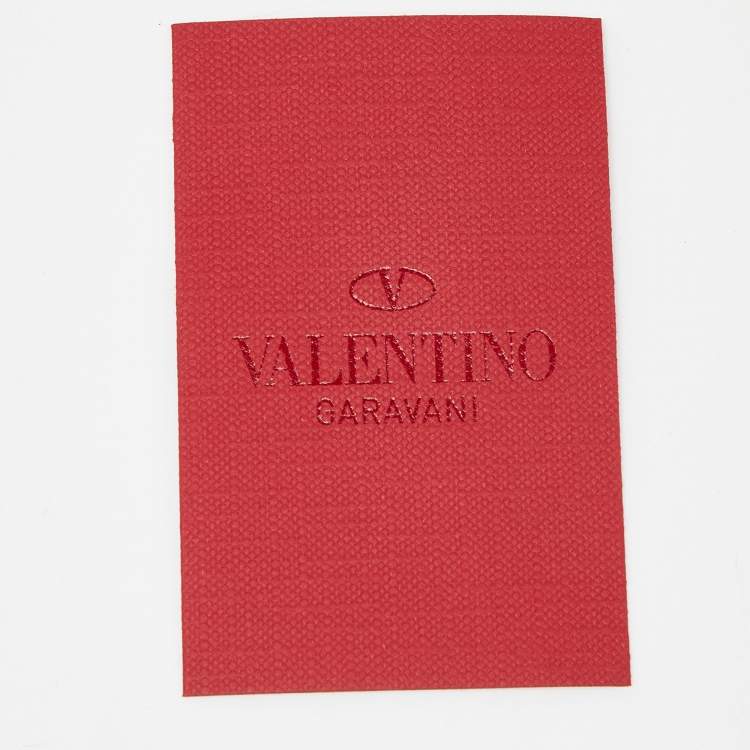 Pre Owned Valentino Blue/White Leather Rockstud Flap Wristlet Continental Wallet
