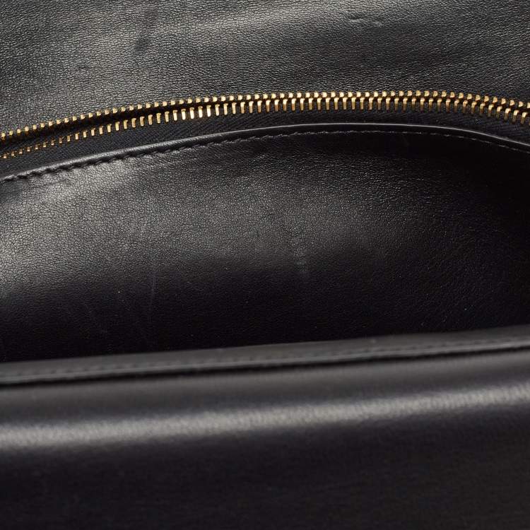 مملوكة مسبقًا Valentino Black Leather VLogo Sign Shoulder Bag