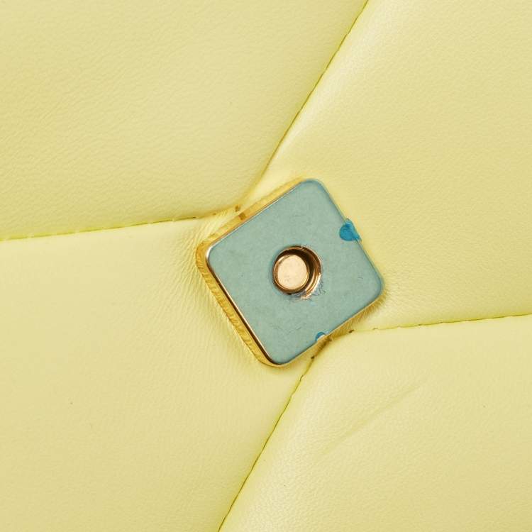 Pre Owned Valentino Yellow Leather One Stud Chain Bag