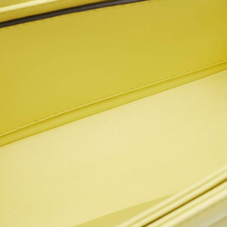 Pre Owned Valentino Yellow Leather One Stud Chain Bag