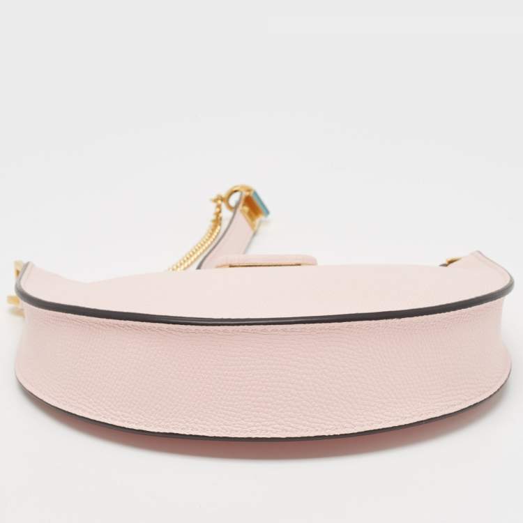 Pre Owned Valentino Pink Leather Mini VLogo Hobo