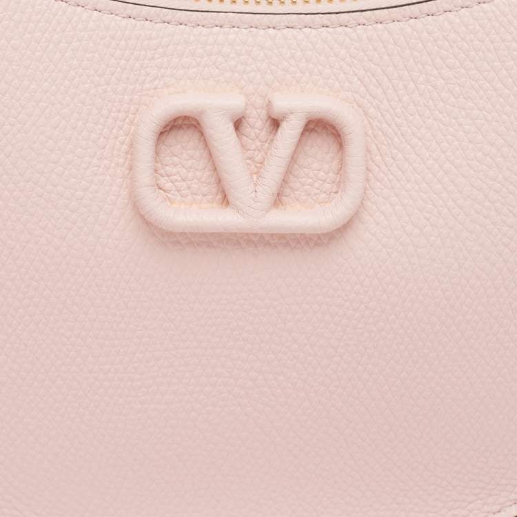 Pre Owned Valentino Pink Leather Mini VLogo Hobo