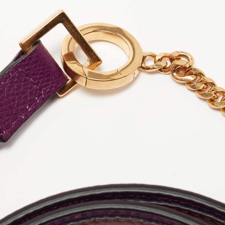Pre Owned Valentino Purple Leather Small VSling Top Handle Bag