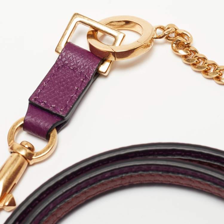 Pre Owned Valentino Purple Leather Small VSling Top Handle Bag