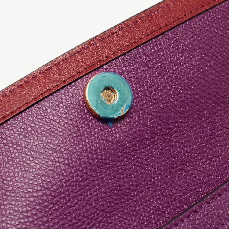Pre Owned Valentino Purple Leather Small VSling Top Handle Bag