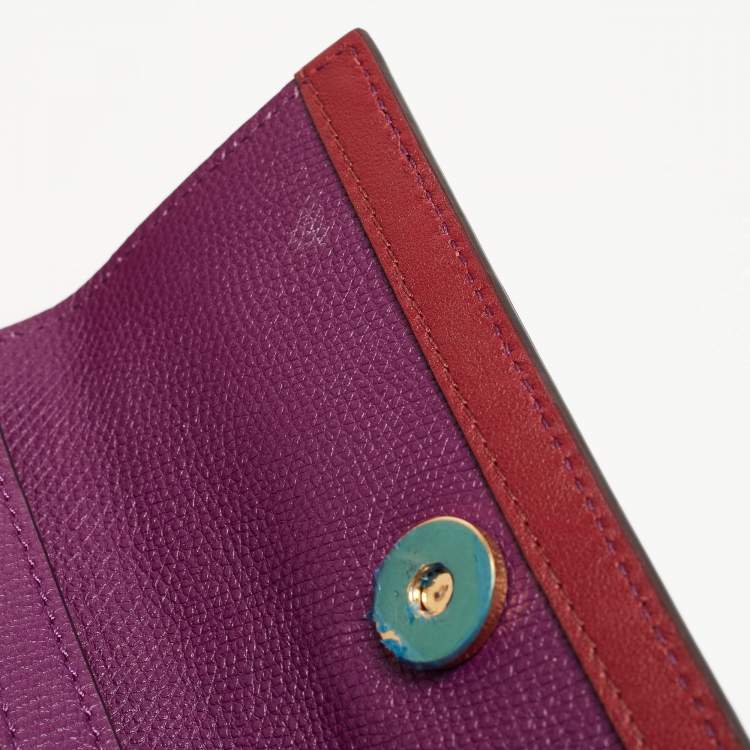 Pre Owned Valentino Purple Leather Small VSling Top Handle Bag
