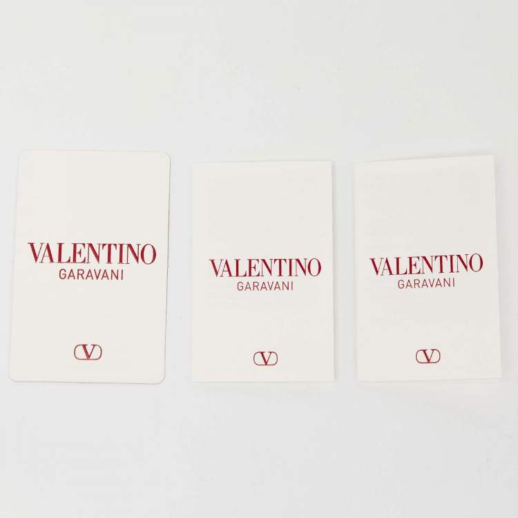 Pre Owned Valentino Tri Color Fabric and Leather Vlogo Compact Wallet