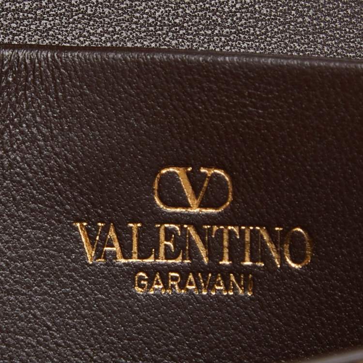 Pre Owned Valentino Tri Color Fabric and Leather Vlogo Compact Wallet